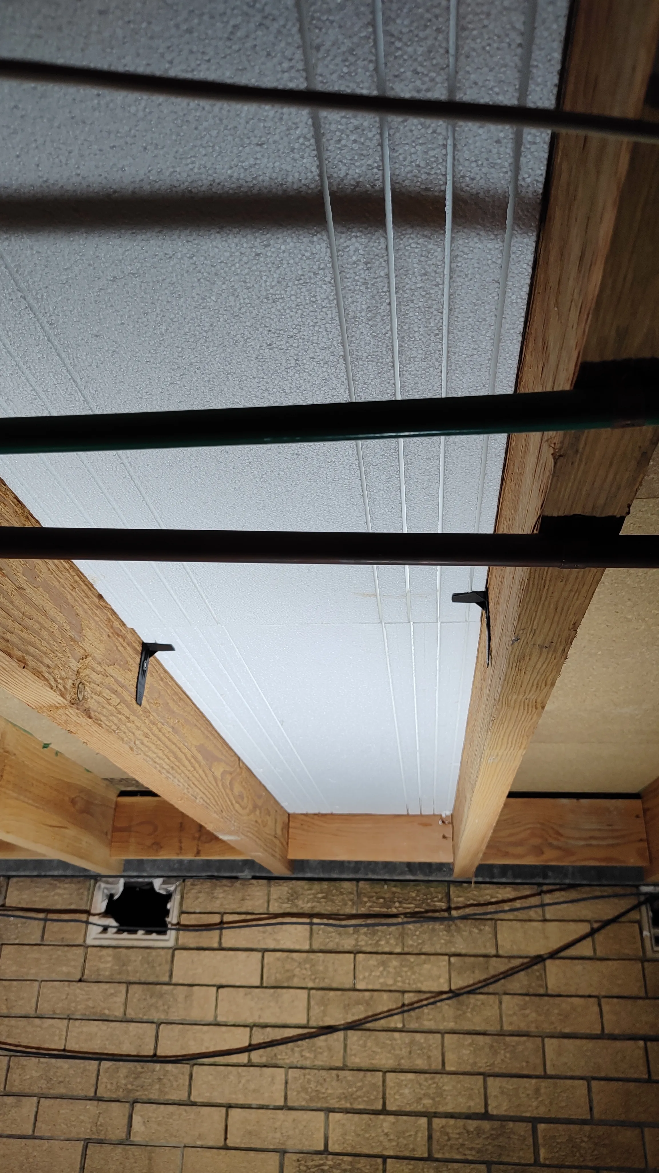 The first two insulation batts installed